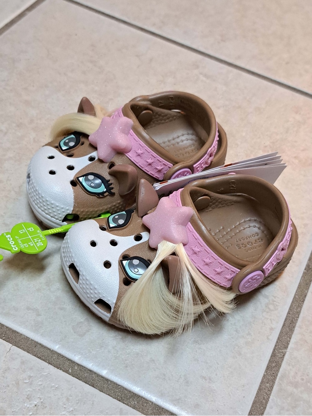 Crocs Classic "I AM Horse" Crocs - Milk Chocolate color - Infant Toddler sz C5
